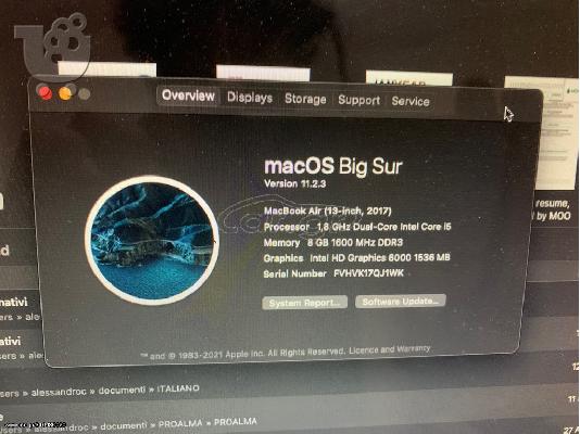 Apple Macbook Air 13.3" (i5/8GB/128GB) (2017) Silver GR