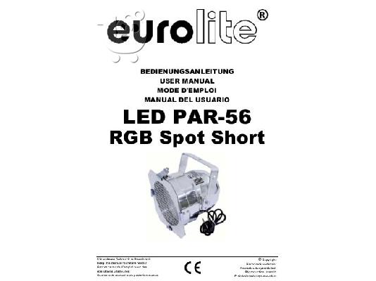 ΠΡΟΒΟΛΕΑΣ EUROLITE LED PAR-56 RGB BLACK.10 ΚΟΜΜΑΤΙΑ.