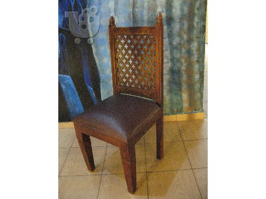 PoulaTo: καρέκλα μασίφ με πραγματικό δέρμα σε τιμή...χάρισμα.
