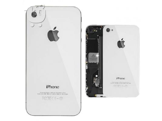 IPhone  4 4s με λογότυπο - Γυαλί - Black-Λευκό