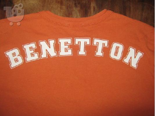 752-753 BENETTON πορτοκαλι μακο μπλουζακι για αγορι 7-8 ετων σε πολυ καλη κατασταση....