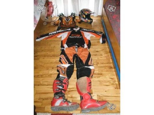 PoulaTo: Set στολή motocross First Racing,κράνος CMS 