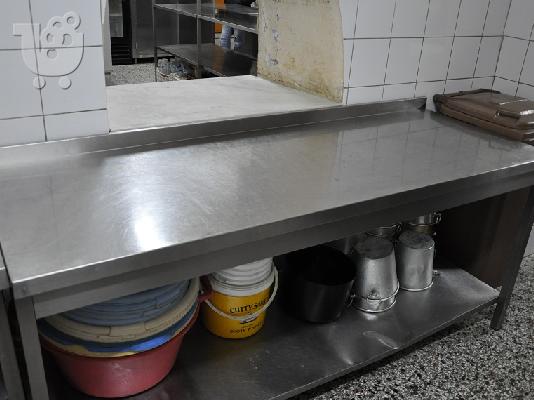 PoulaTo: Εξοπλισμος Κουζινας - Ραφιερα με πλατη κατασκευη ΙΝΟΞ