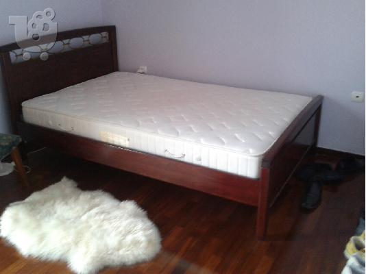 PoulaTo: Ημίδιπλο κρεβάτι με στρώμα σε άριστη κατάσταση