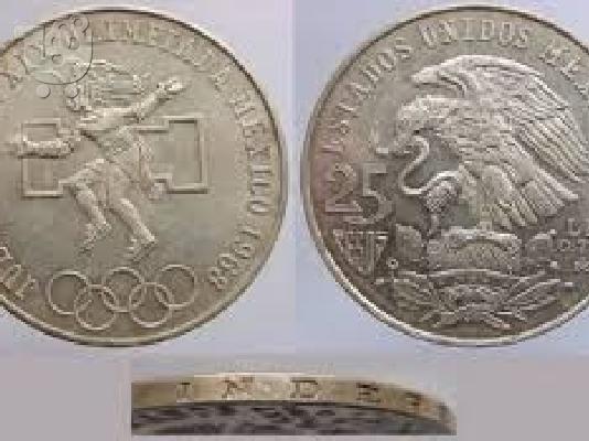 PoulaTo: 2 ασημενια νομισματα ολυμπιαδα του μεξικο του 1968