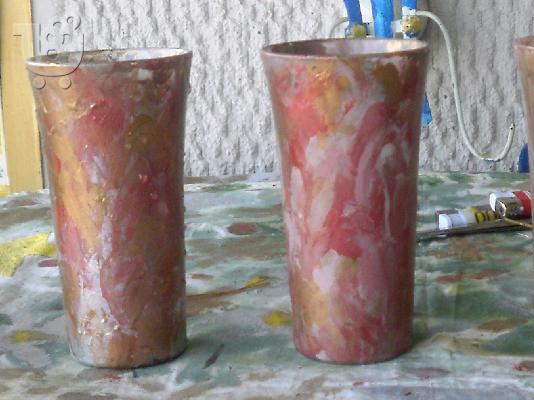PoulaTo: 6αδα ποτήρια του νερού βαμμένα ροζ