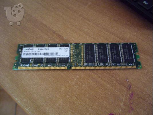 RAM MUSHKIN 991130 1GB DDR1 PC-3200 400MHZ + TRANSCEND	1GB JM DDR 400  DDR1
