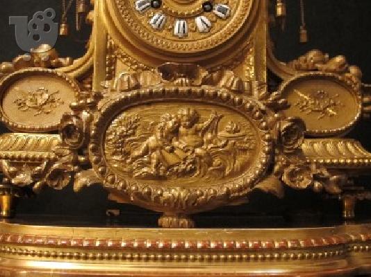 19ος αιώνας, γαλλικό ρολόι, μουσειακή ποιότητα, με ξεχωριστή βάση, φαίνεται επιχρυσωμάνη. ...