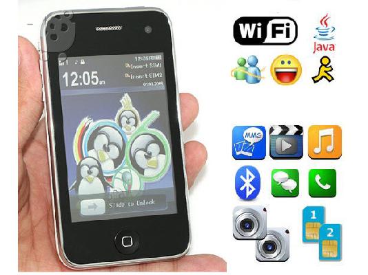 A809 3Gs 3G 3.5 inch WIFI TV JAVA FM Dual SIM Mobile Cell Phone