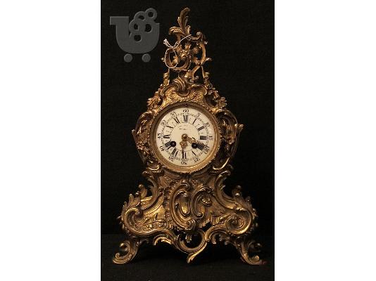PoulaTo: Γαλλικό ρολόι, στυλ Rococo,circa 1910, μπρoύτζινο
