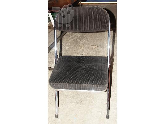 PoulaTo: Καρέκλα μαύρη πτυσσόμενη ανοξείδωτη