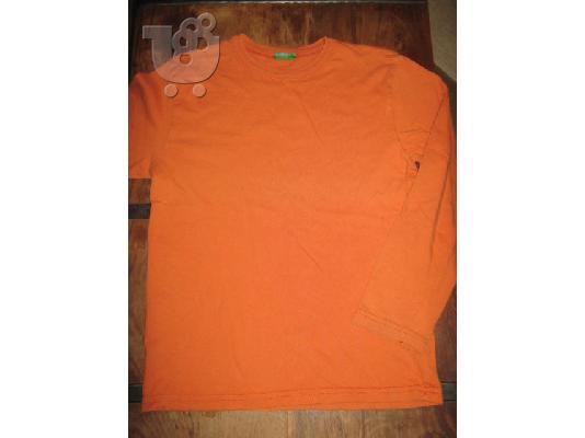 PoulaTo: 752-753 BENETTON πορτοκαλι μακο μπλουζακι για αγορι 7-8 ετων σε πολυ καλη κατασταση.
