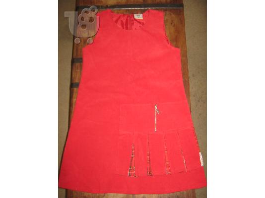 PoulaTo: matou france κοκκινο κοτλε φορεμα, φορεμενο 2 φορες, για κοριτσακι 9-11 ετων 0406