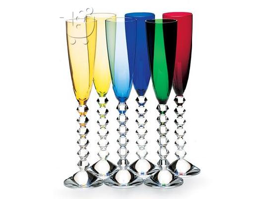 Baccarat Vega Flutissimo Crystal Champagne flute Set of 6 Colours