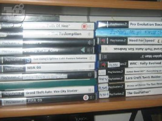 Play station 2 + 20 games + Timoniera + 2 thlexhristiria + 2 Memory card ( 8 + 16 MB) + In...