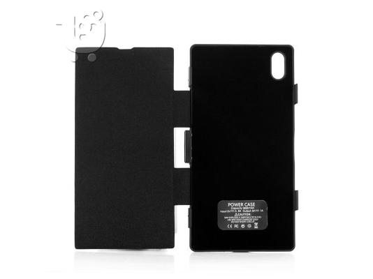 3200mAh External Battery Case With Flip Cover - For Sony L39h Xperia Z1 (Black)