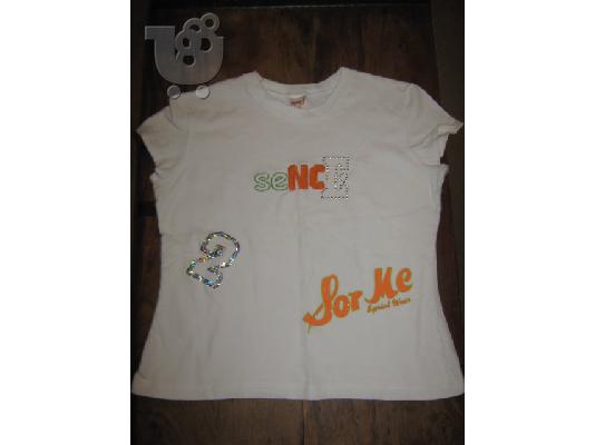 PoulaTo: sprint μακο λευκο μπλουζακι με σχεδια για κοριτσι 8-10 ετων 0369