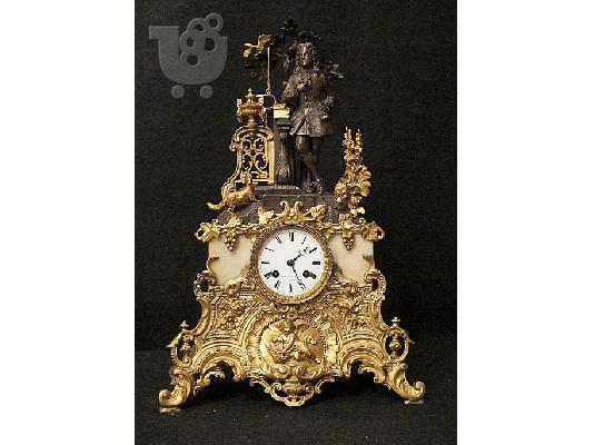PoulaTo: Γαλλικό ρολόι, 19ος αιώνας, Louis Philippe, μπρούτζος