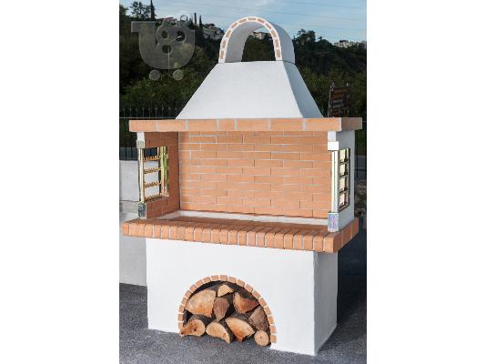 Ψησταριές κήπου – Barbecue - BBQ με κίτρινο πυρότουβλο, code 0101 SXISTOLITHOS...