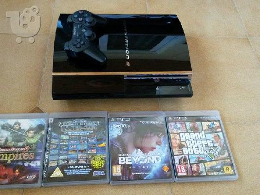 PoulaTo: PS3 64 GB + 1 Joystick  + GTA V + Beyond Two Souls + Dynasty Warriors + Collection