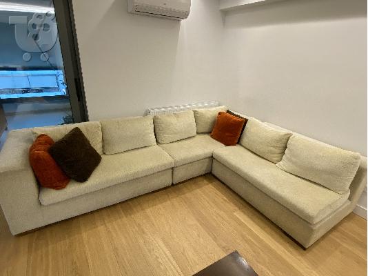 PoulaTo: Πολυμορφικός γωνιακός καναπές 300X225 μπεζ χρώματος