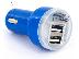 PoulaTo: Φορτιστής με 2 USB σε πρίζα αναπτήρα μπλε χρώμα 12-24V 
