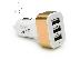 PoulaTo: Φορτιστής με 3 USB σε πρίζα αναπτήρα χρυσό χρώμα 12-24V...