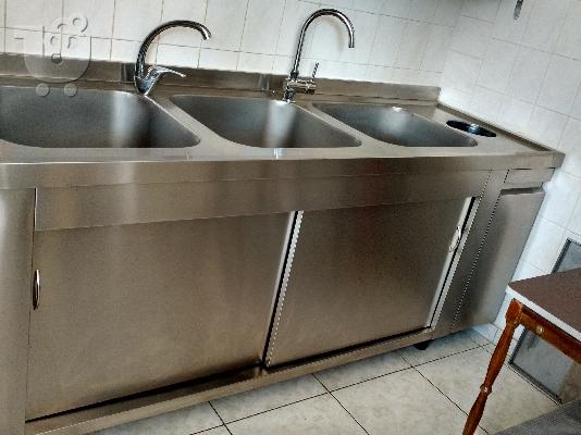 παγκος λαντζα με 3 γουρνες κρεπιερα και ποτηριερα