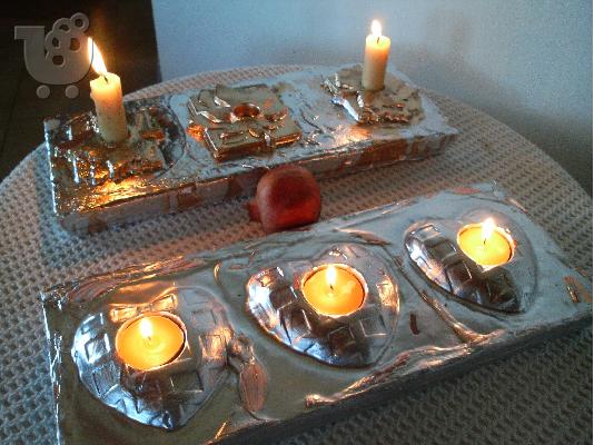 HAND MADE CANDLE- HOLDERS- ANGELS- DECOR ITEMS-BY NIKOS TSOKOS.