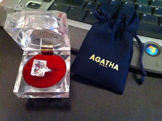 PoulaTo: Μονόπετρο ασημένιο AGATHA