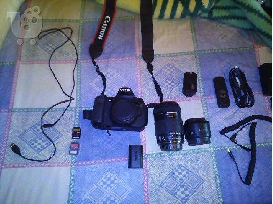 Canon 60d kit + Φακος 50mm Τρίποδας τσάντα ruggard 2 μνήμες 16giga. Δώρο το wireless remot...