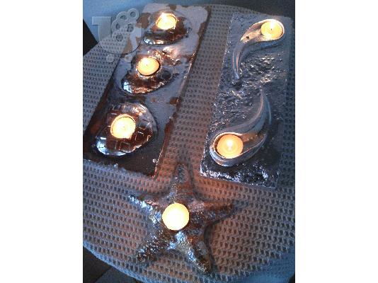 HAND MADE CANDLE- HOLDERS- ANGELS- DECOR ITEMS-BY NIKOS TSOKOS.