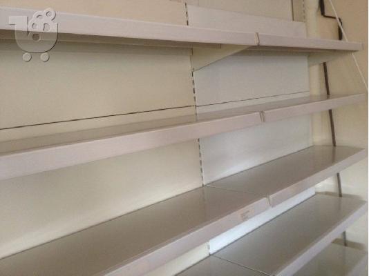 PoulaTo: ραφια λευκα μεταλικα ρυθμιζομενα mini market