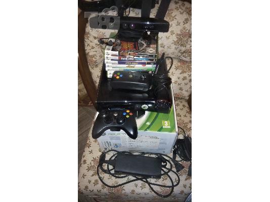 ΠΡΟΣΦΟΡΑ!!!Πωλείται Xbox 360 (250gb)(2 games) με kinect (3 games για kinect) guitar hero(2...
