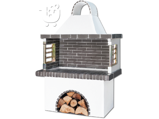 PoulaTo: Ψησταριές κήπου - Barbecue garden – барбекю με γκρι – μαύρο πυρότουβλο, code 0113 SXISTOLITHOS