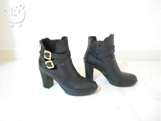 PoulaTo: ΜΠΟΤΑΚΙΑ ΔΕΡΜΑΤΙΝΑ BIKER BOOTS