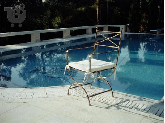 PoulaTo: fauteuil de jardin επιπλα κηπου ομπρελες φωτιστικα βεραντας εξοχης πισινας wrought iron furniture garden tables, chairs, sezlongs, beds, barstools, bak