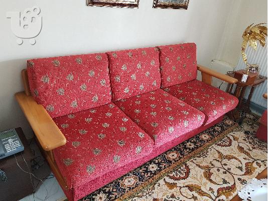 καναπές τριθέσιος με 2 πολυθρόνες