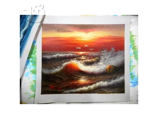 Πίνακας ζωγραφικής (Sunset in Greece) Oil Painting on canvas