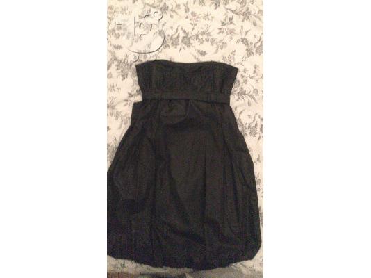 ΜΑΥΡΟ ΦΟΡΕΜΑ ΜΠΑΛΟΥΝ ΜΕ ΦΙΟΓΚΟ ΣΤΡΑΠΛΕΣ, SIZE SMALL