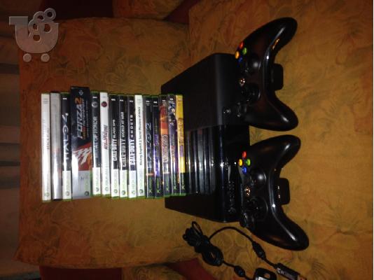PoulaTo: X BOX 360 500 gb  με δυο χειριστήρια, φορτιστή και 15 παιχνίδια.