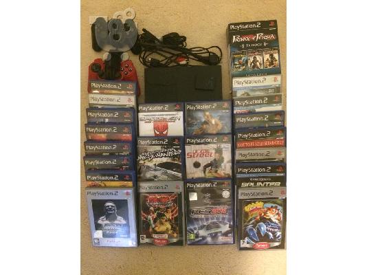 PoulaTo: Πωλειται Playstation 2 Slim σε αριστη κατασταση, με 24(!) παιχνιδια και τιμονιέρα, τιμή συζητησιμη