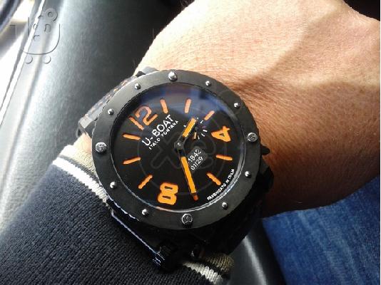 PoulaTo: ΡΟΛΟΓΙΑ U boat u 42 black best 47 mm- κορυφαία ποιότητα