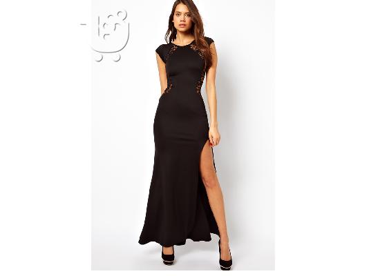 sexy MAXI ΦΟΡΕΜΑ ΜΑΥΡΟ ΟΝΕ ΣΙΖΕ