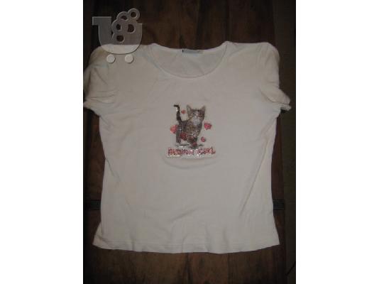 PoulaTo: sasha μακο μπλουζακι με 3d γατακι για κοριτσακι 9-11 ετων 0352