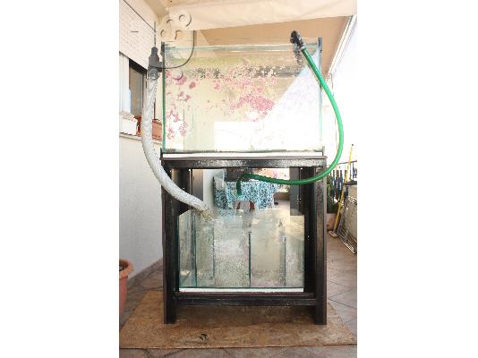 Πωλείται Ενυδρείο 250 Lit. μαζί με το έπιπλο του και sump (ενυδρείο φίλτρο εντός του επίπλ...