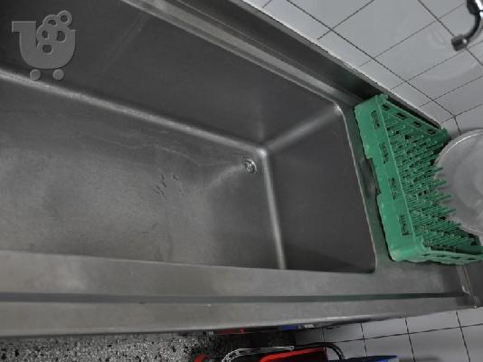 Εξοπλισμος Κουζινας  Λαντζα με 1 Μεγαλη Γουρνα κατασκευη ΙΝΟΞ...