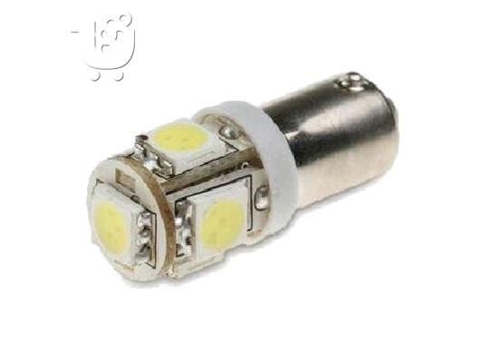 PoulaTo: Led BA9S 5 SMD 50/50  Λευκό φως 