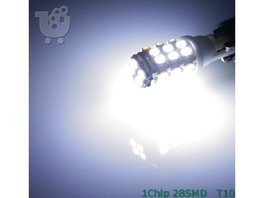 T10 28 SMD LED 6500K COOL WHITE ΥΨΗΛΗΣ ΙΣΧΥΟΣ