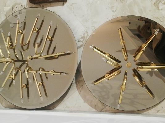 φωτιστικα οροφης καθρεφτη χρωμα χρυσο